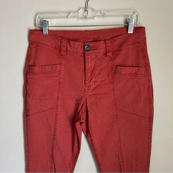 CAbi Burnt Orange Mid-Rise Straight Leg Pockets Center Seam Khaki Pants Size 10 - Picture 3 of 13